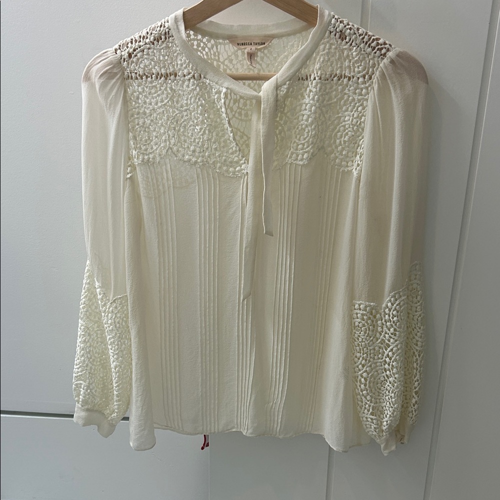 Rebecca Taylor Ivory Lace Blouse
